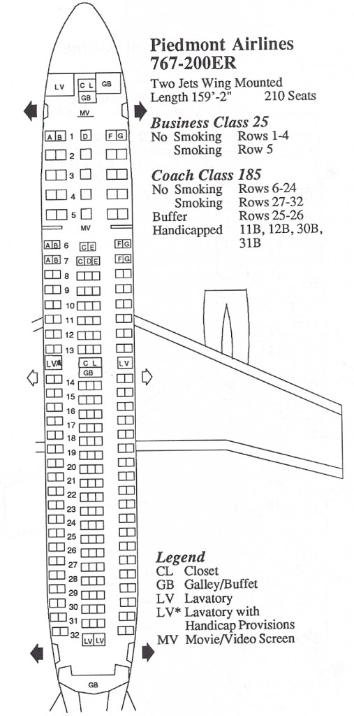 Boeing 767 200 Seating Chart