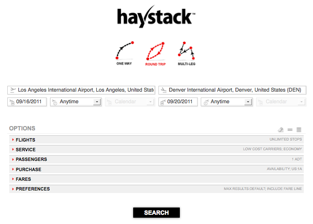 Competition for ITA Software? Review of Everbread’s Haystack airfare search engine - Frequently ...