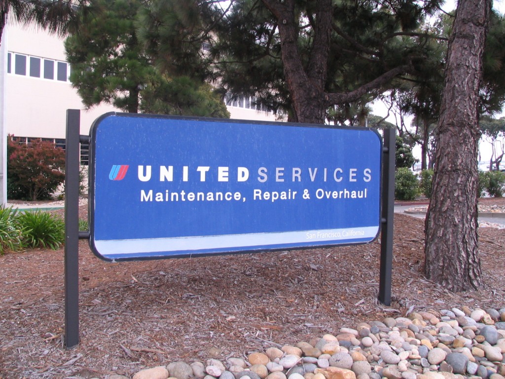 a blue sign with white text