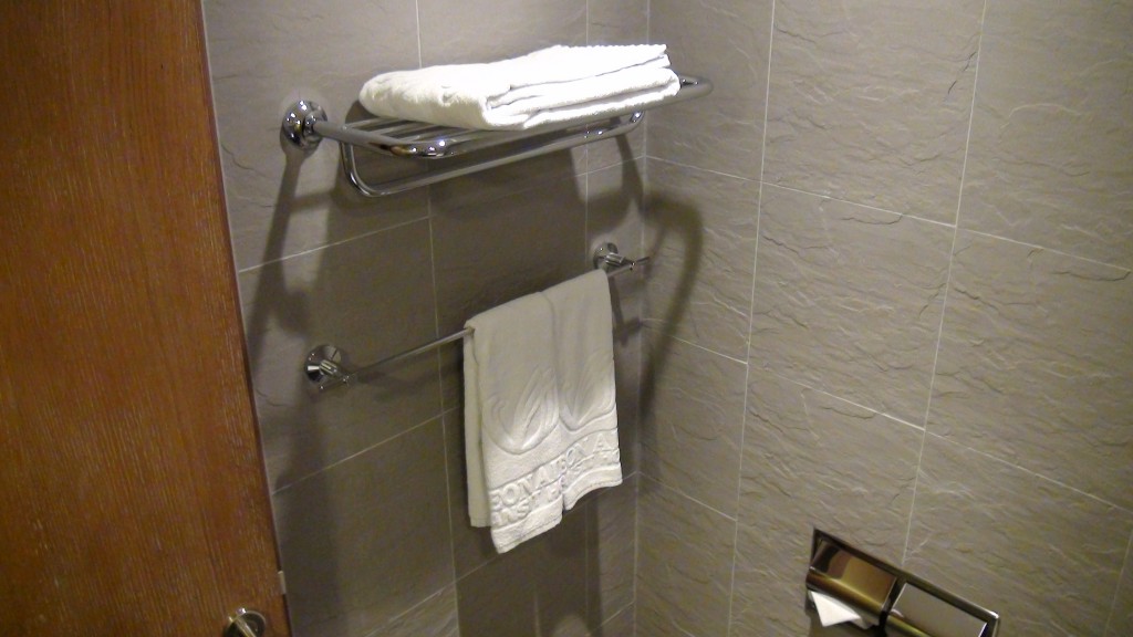 a towel on a rack