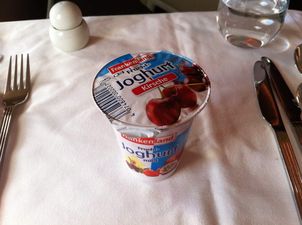 a yogurt on a table