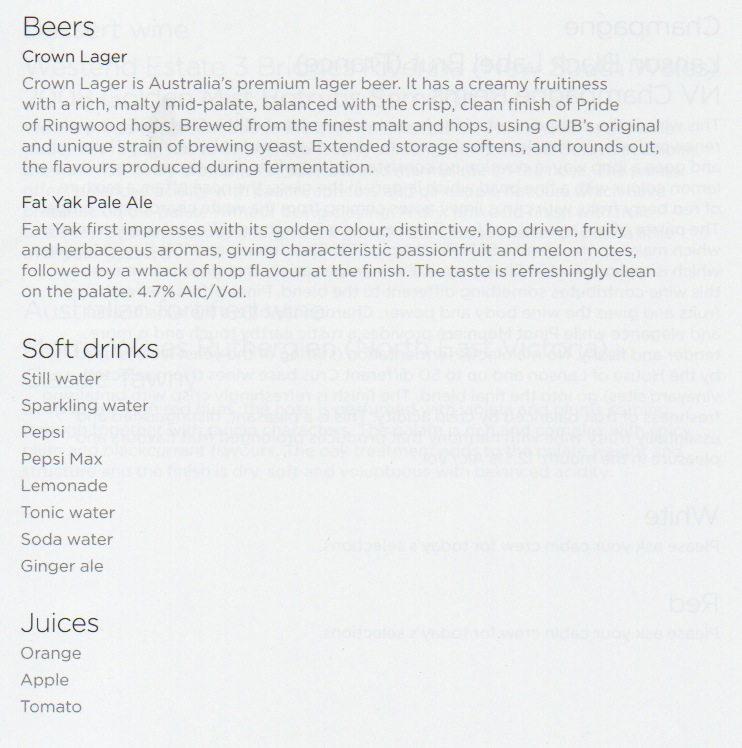 a menu of beer with text