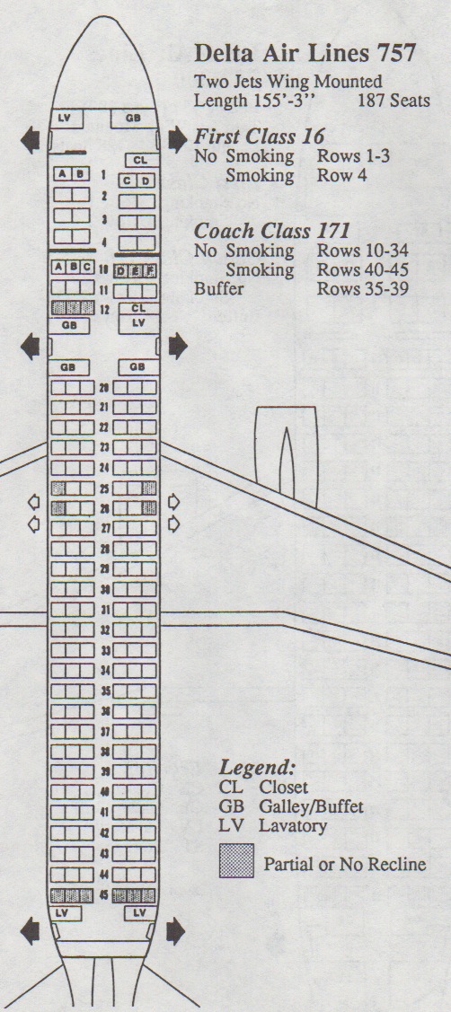 Air Lines Boeing 757 200. delta boeing 757 jet seating chart vint...