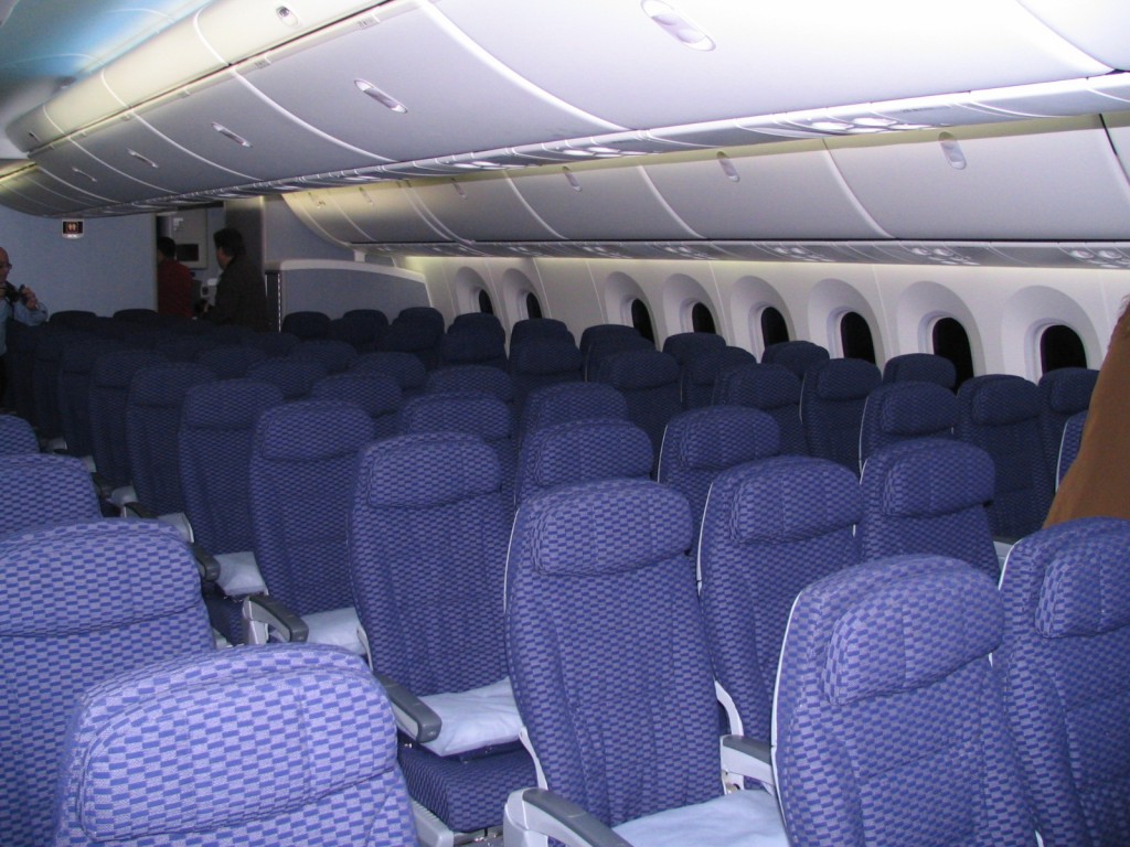an airplane with many seats