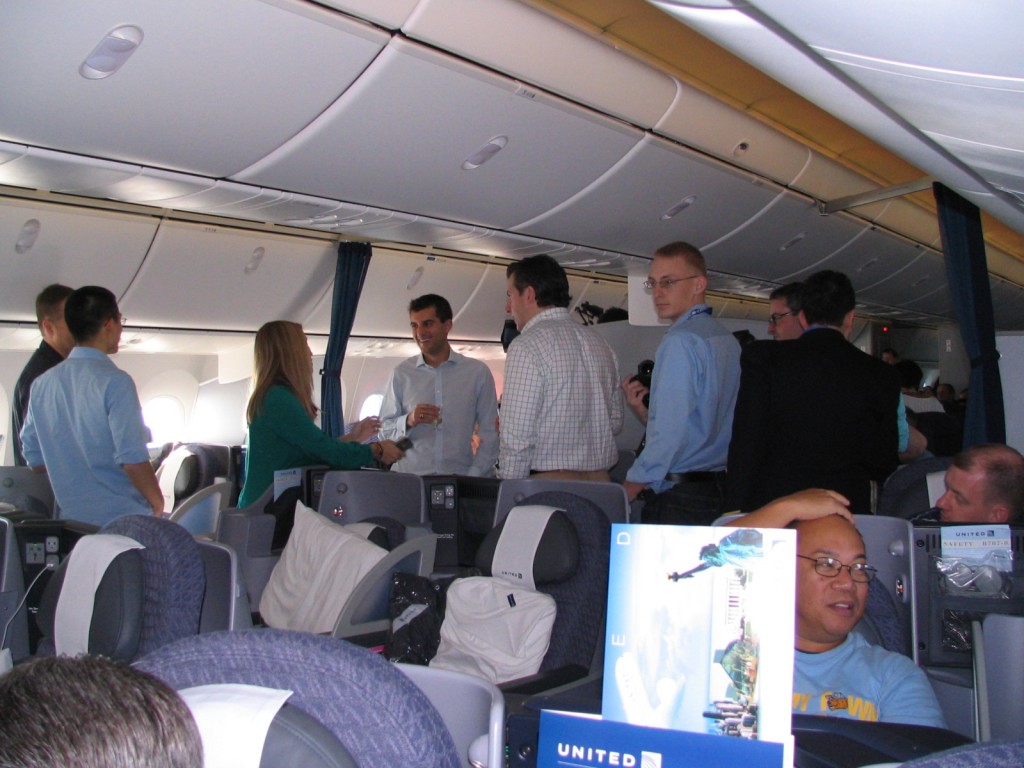 a group of people in an airplane