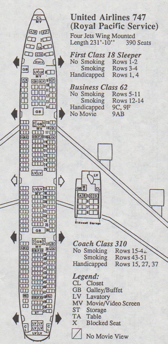 United Airlines Boeing 747 Seating Chart