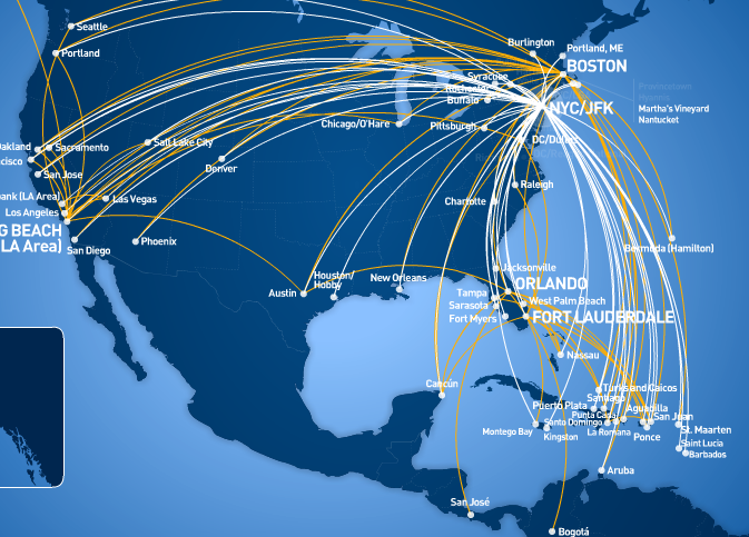 Jetblue Route Map - Lusa Sissie