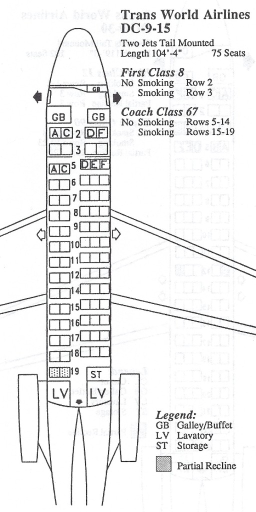 Vintage Airline Seat Map: TWA DC-9-15 - Frequently Flying