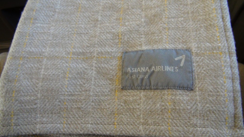 a grey fabric with white text