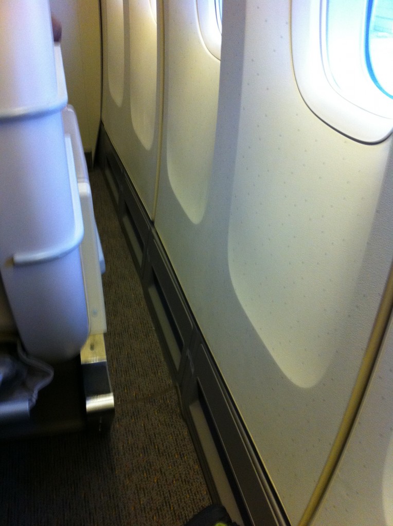 a plane is empty with seats