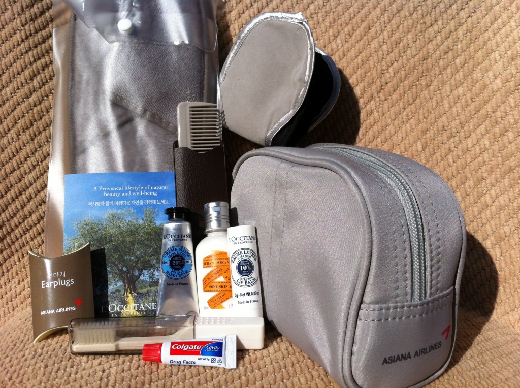 a small bag with a small toiletries and a small book