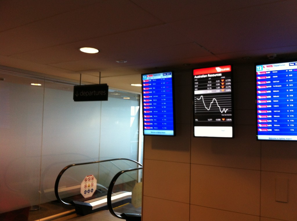 a display screens on a wall