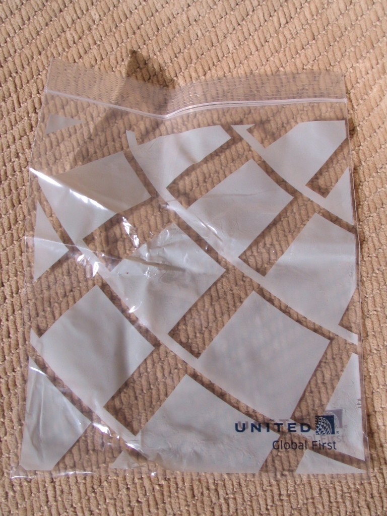 a plastic bag with white squares on it