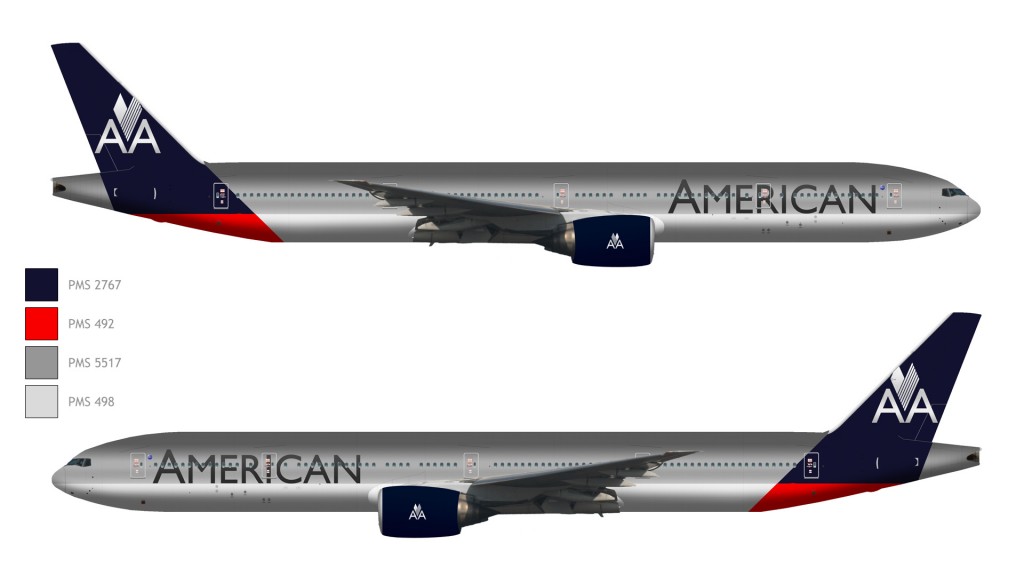 a side and side view of a plane