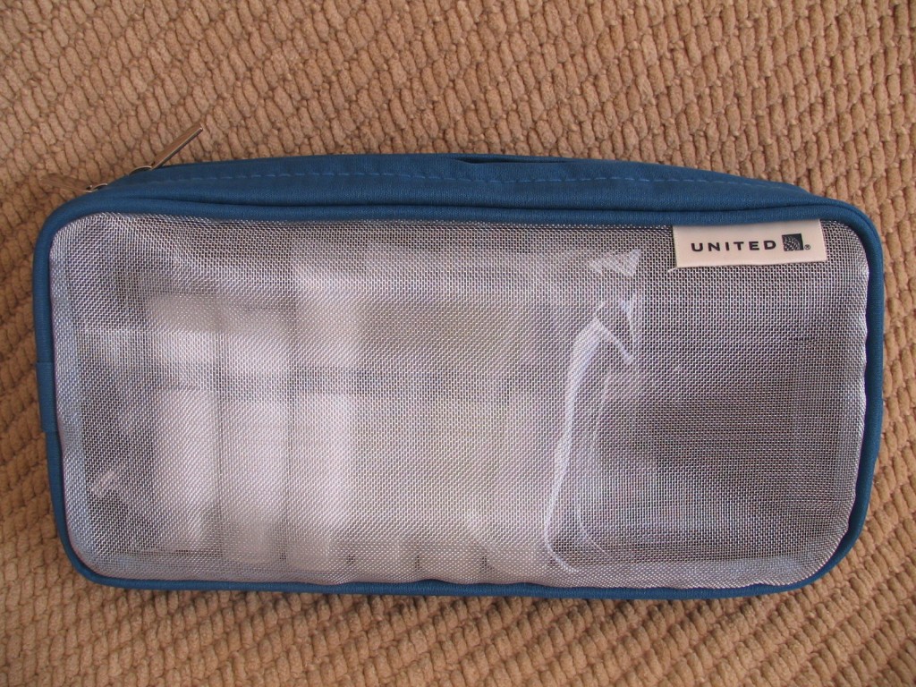 a blue bag with a clear bag inside