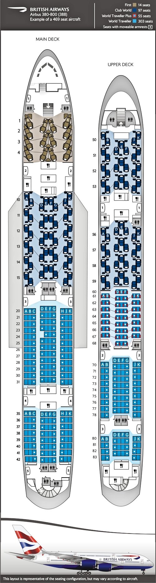British Airways Boeing 787 and Airbus A380 Seat Map Observations ...