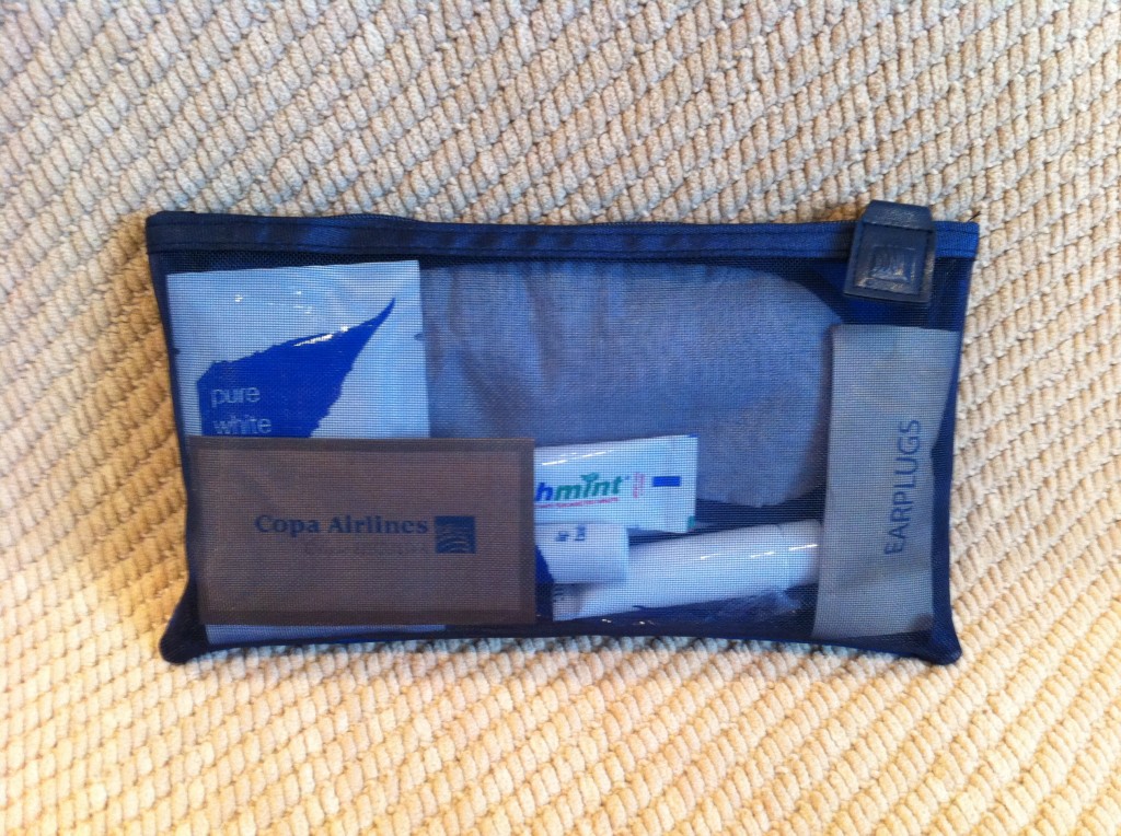 Copa Airlines amenity kit
