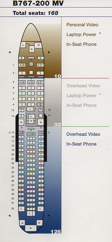 United 767-200 MV seat map